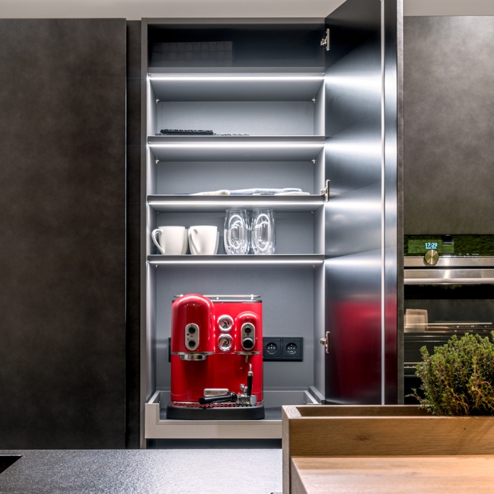 cupboard inside cofee mashine
